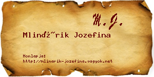 Mlinárik Jozefina névjegykártya